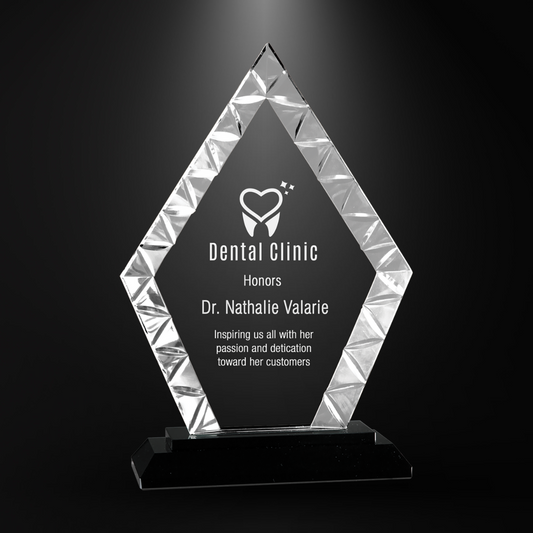 Diamond Accent Glass on Black Base