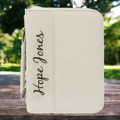 Leatherette Book/Bible Cover with Handle & Zipper 6 3/4" x 9 1/4"