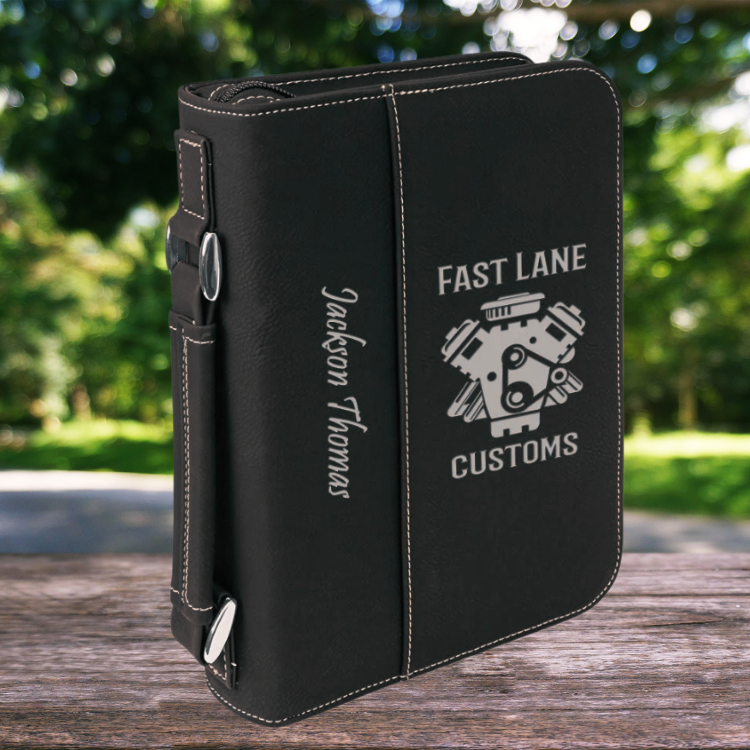 Leatherette Book/Bible Cover with Handle & Zipper 6 3/4" x 9 1/4"