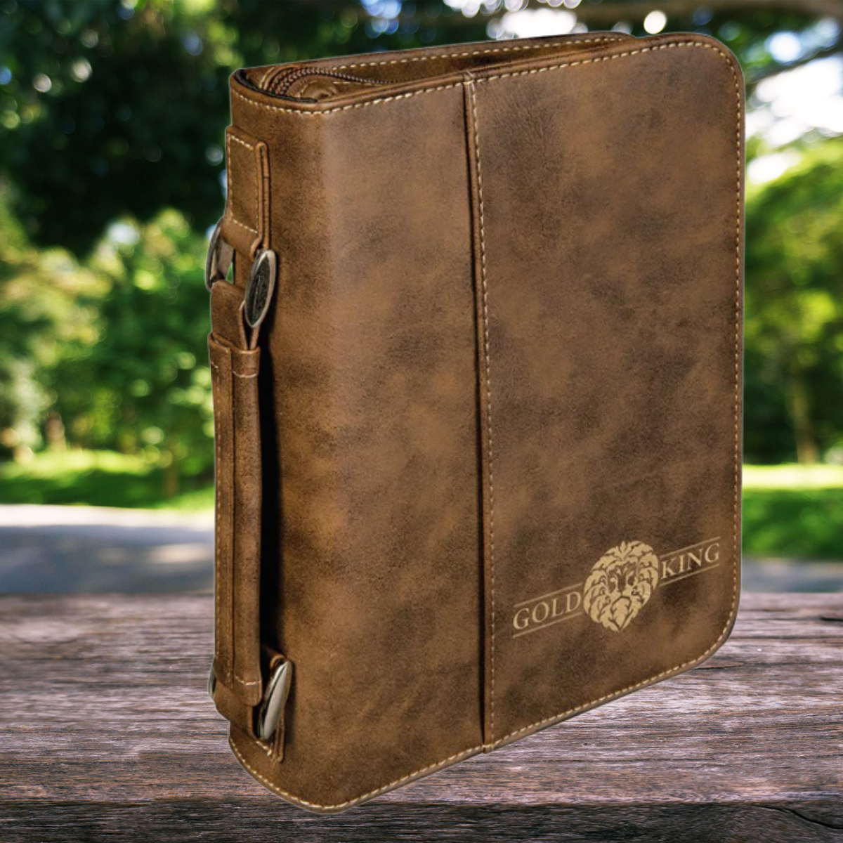 Leatherette Book/Bible Cover with Handle & Zipper 6 3/4" x 9 1/4"