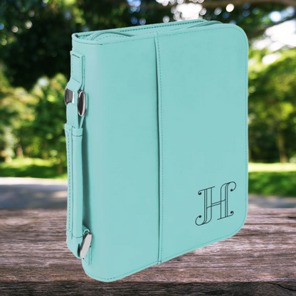 Leatherette Book/Bible Cover with Handle & Zipper 6 3/4" x 9 1/4"