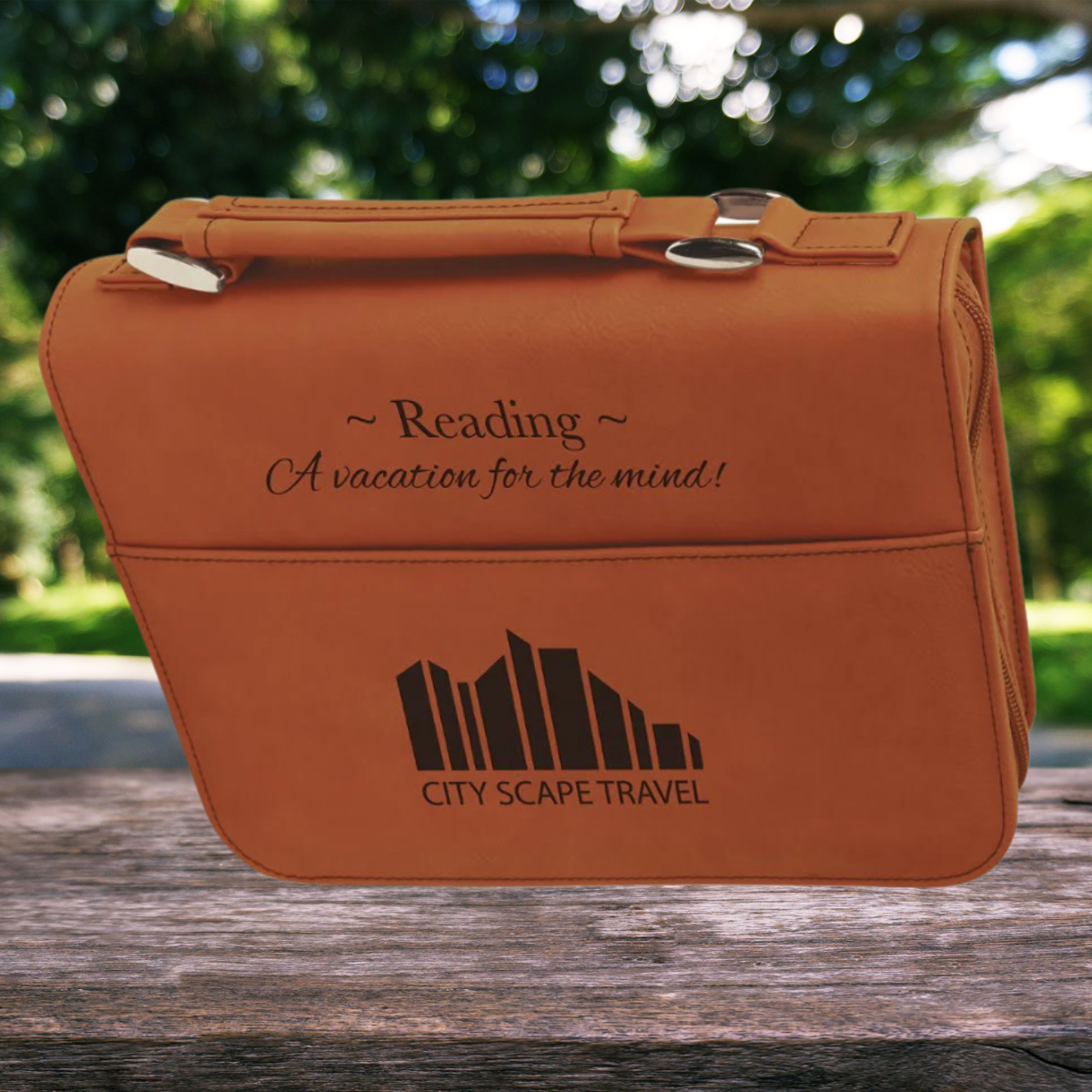 Leatherette Book/Bible Cover with Handle & Zipper 6 3/4" x 9 1/4"