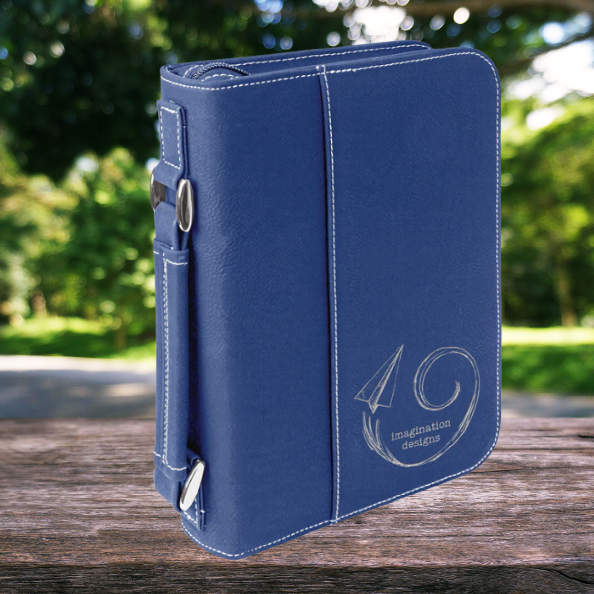 Leatherette Book/Bible Cover with Handle & Zipper 6 3/4" x 9 1/4"