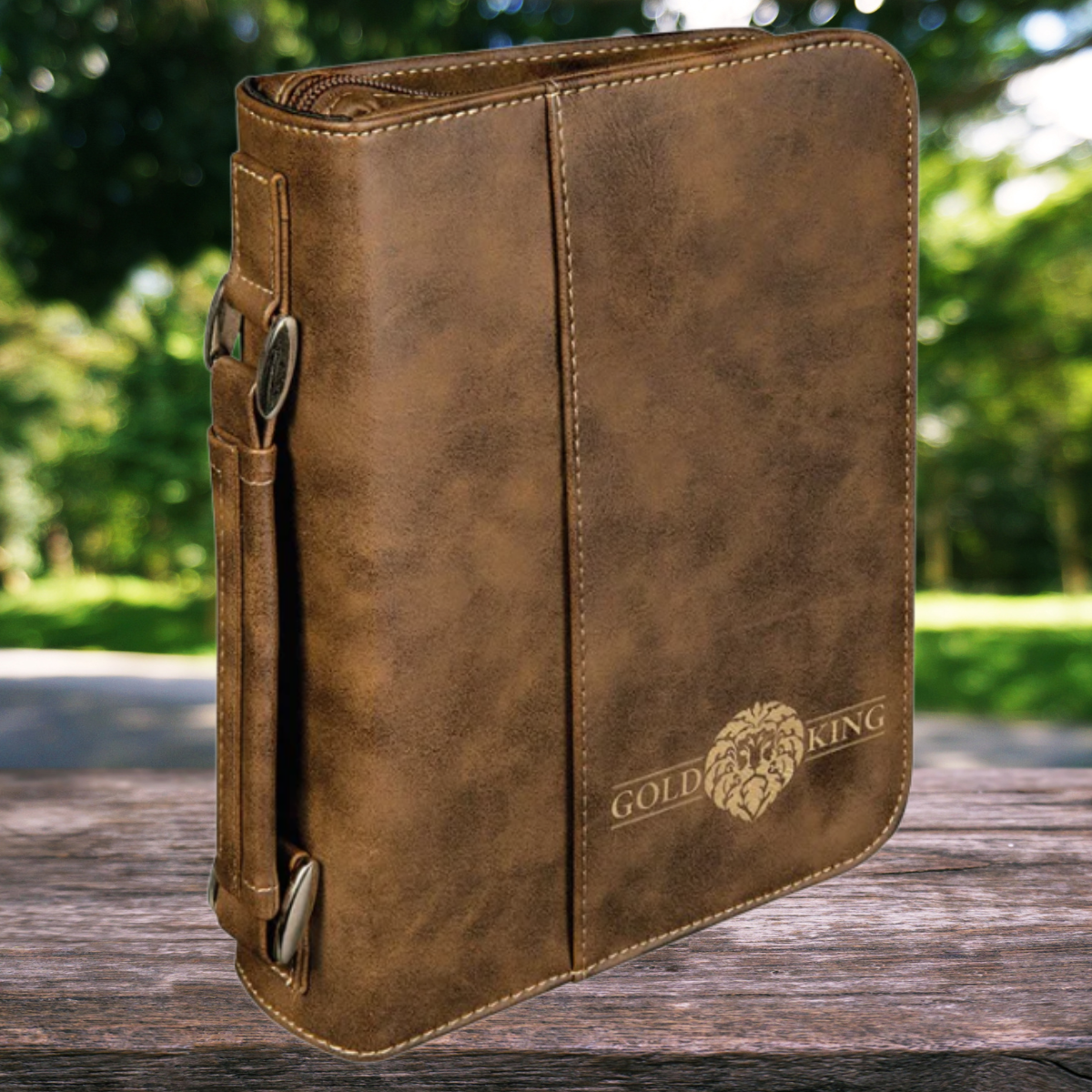 Leatherette Book/Bible Cover with Handle & Zipper 6 3/4" x 9 1/4"