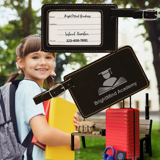 4 1/4" x 2 3/4" Laserable Leatherette Luggage Tag
