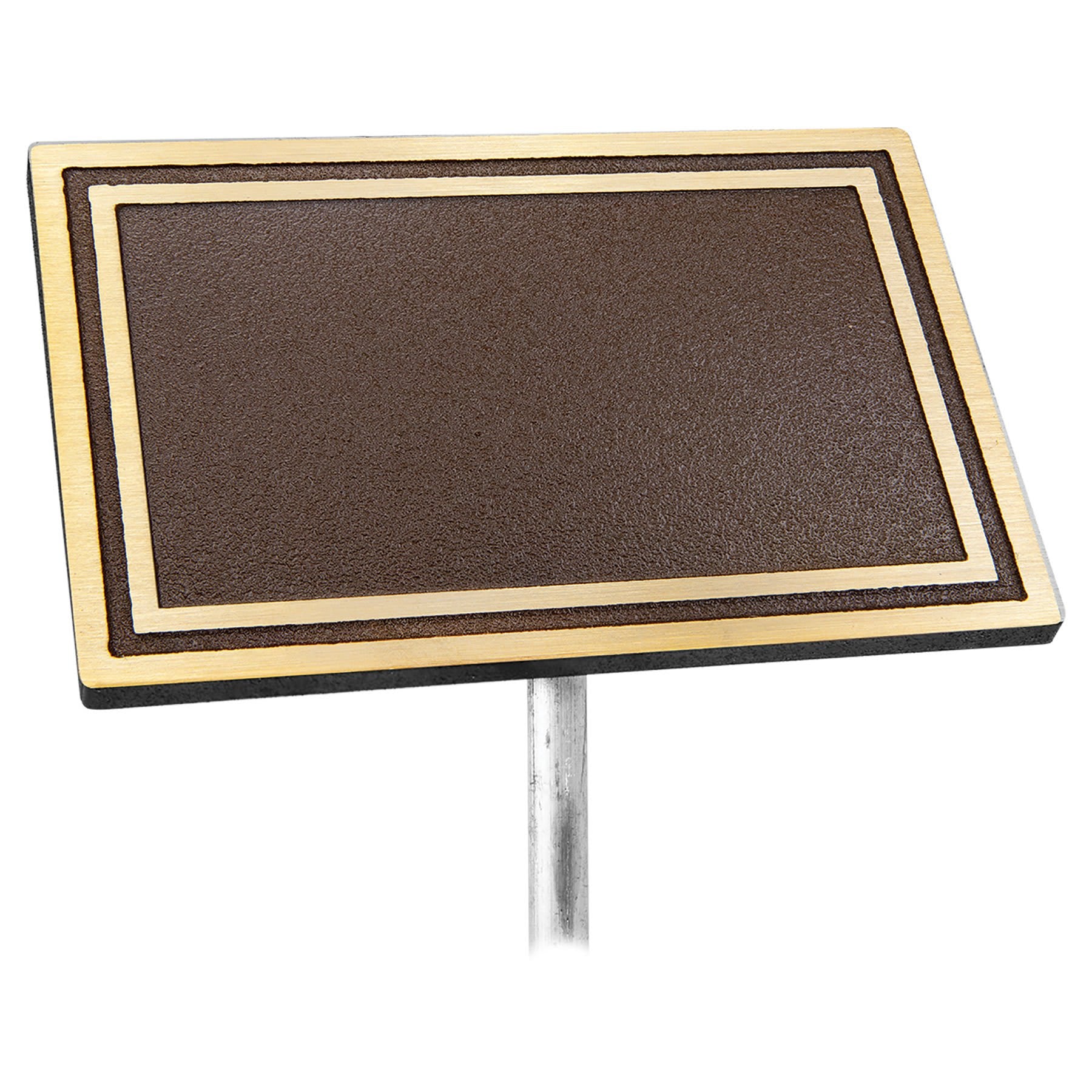 8" x 6" Bronze/Brown Rectangle Cast Aluminum Sign with 24" Aluminum Rod