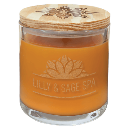 14 oz. Bright Citrus Candle in a Glass Holder with Wood Lid