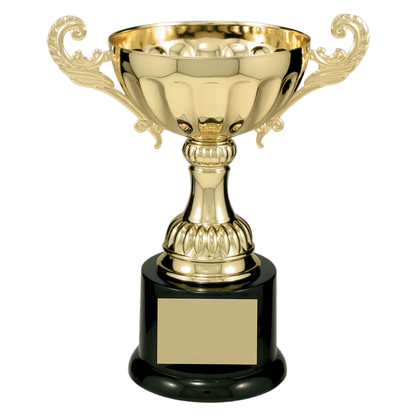 7 1/2" Gold Completed Metal Cup Trophy on Plastic Base