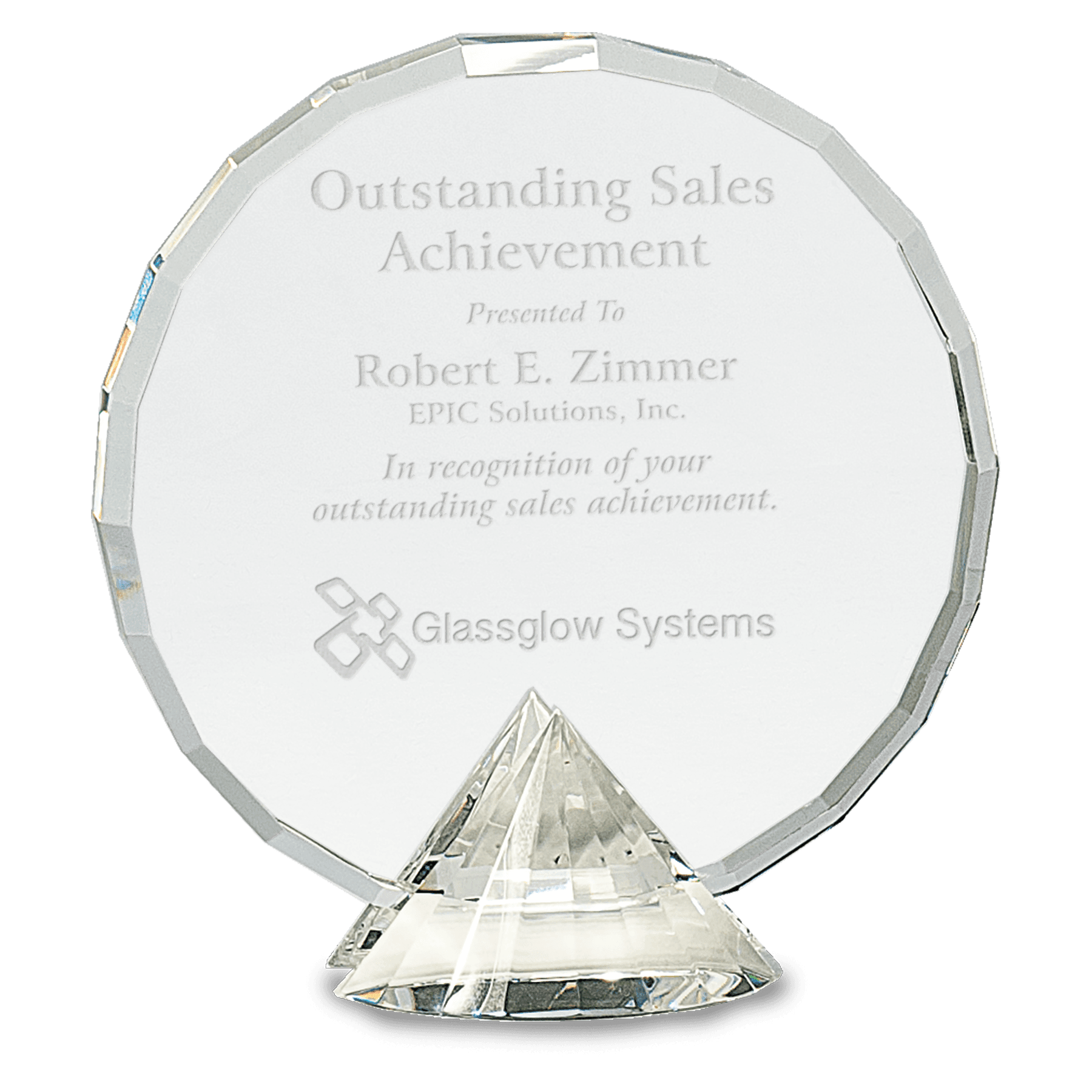 Crystal Clear Round on Clear Diamond Base