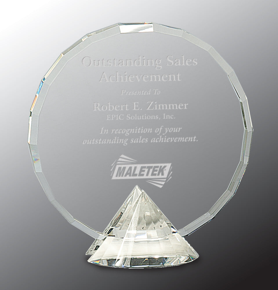 6 1/2'' Clear Round Crystal on Clear Diamond Base