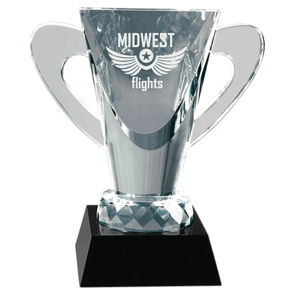 6 1/2" Crystal Cup on Black Pedestal Base