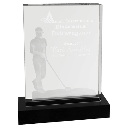 6 1/4" x 8" Crystal 3D Male Golf