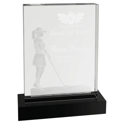 6 1/4" x 8" Crystal 3D Female Golf