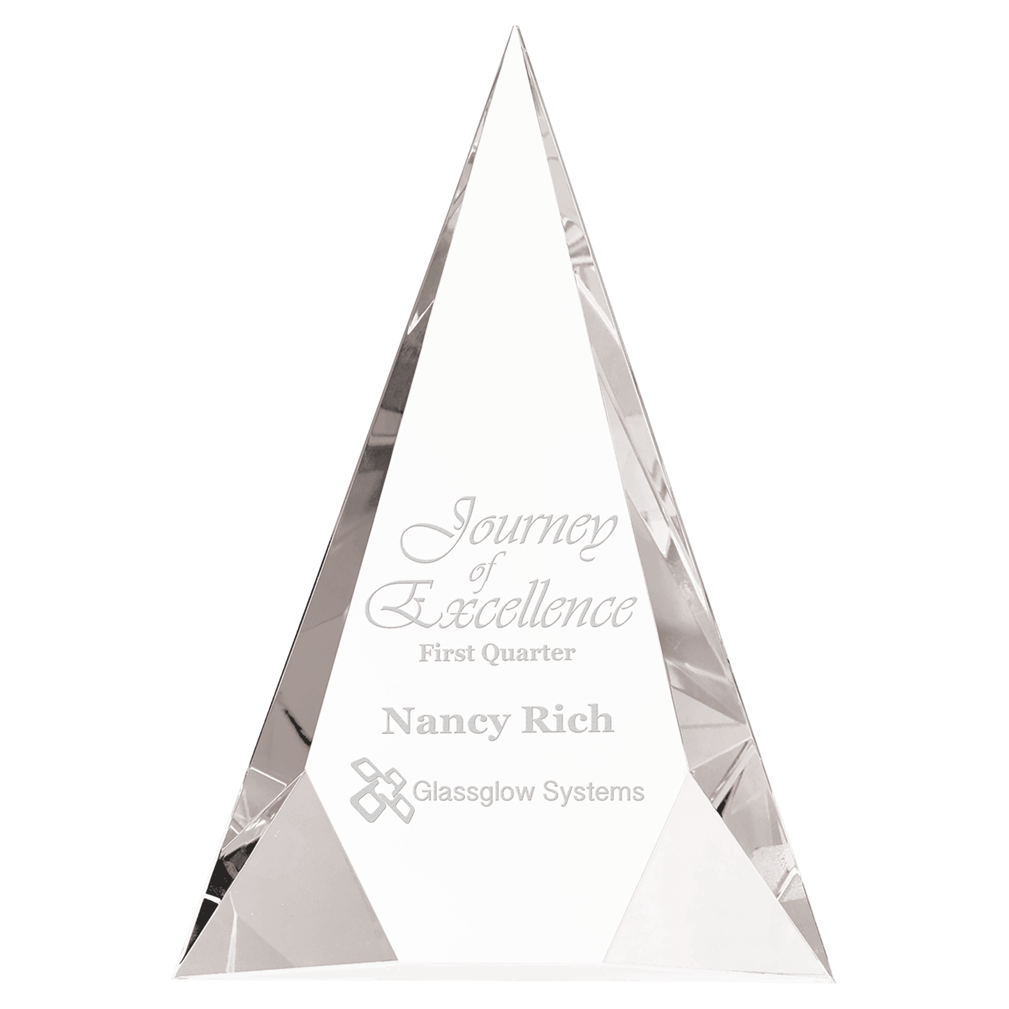 Crystal Clear Facet Triangle