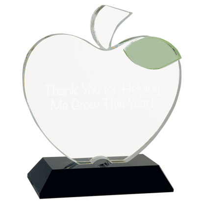 Crystal Clear Apple on Rectanular Black Base