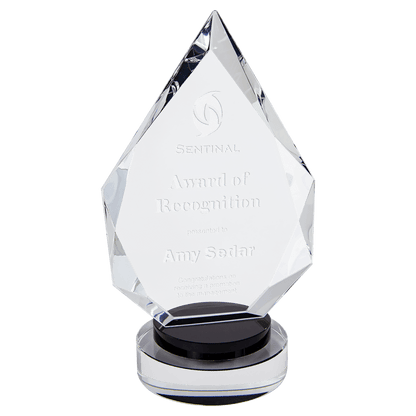 Diamond Crystal on Black & Clear Round Base