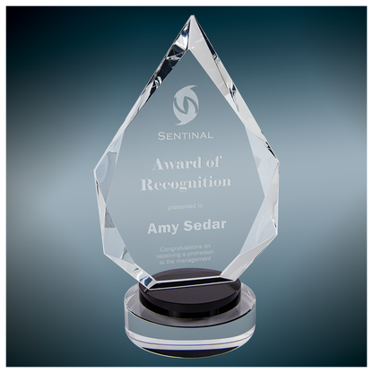 Diamond Crystal on Black & Clear Round Base