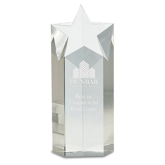 8"x 4" Clear Crystal Octagon Tower