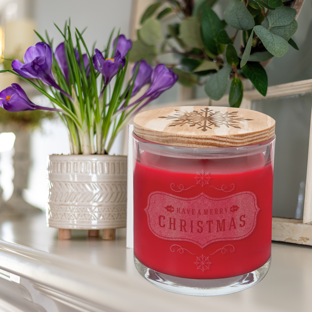 14 oz. Bright Citrus Candle in a Glass Holder with Wood Lid