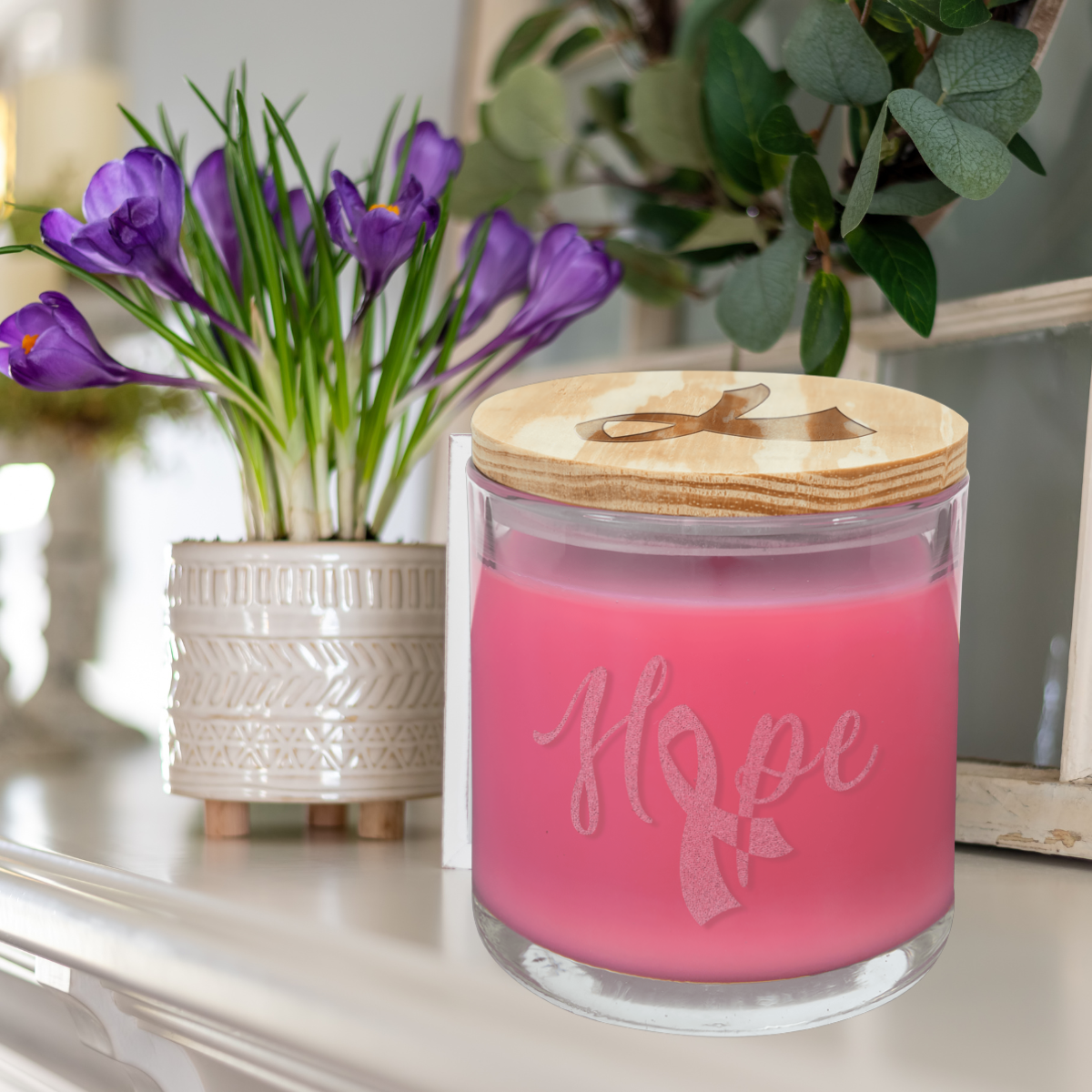 14 oz. Bright Citrus Candle in a Glass Holder with Wood Lid