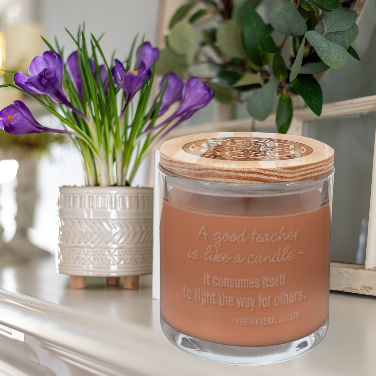 14 oz. Bright Citrus Candle in a Glass Holder with Wood Lid