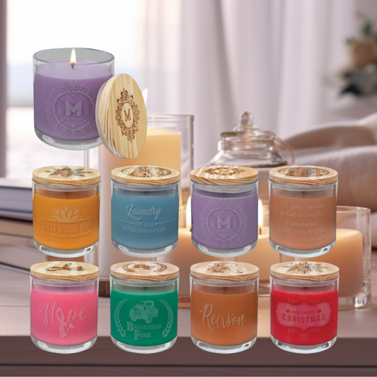 14 oz. Bright Citrus Candle in a Glass Holder with Wood Lid