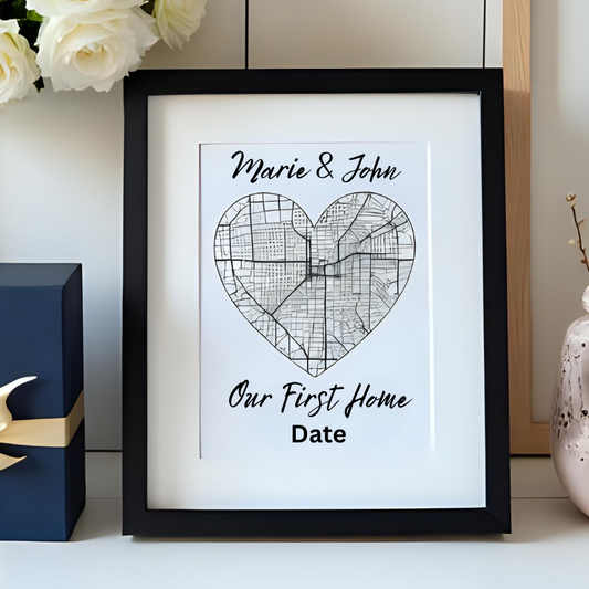 8x10" Custom Black Framed Special Event Map