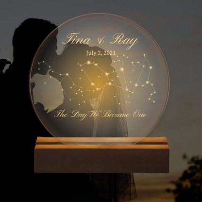 5" Personalized Round Acrylic Constellation light