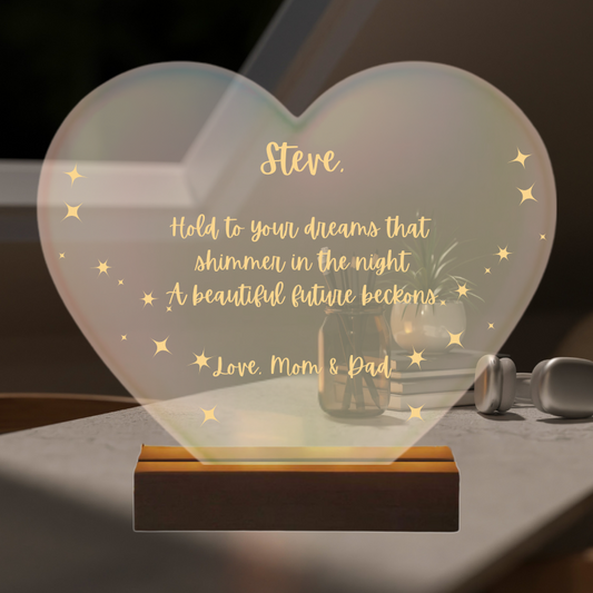 5" Personalized Heart Acrylic Constellation light
