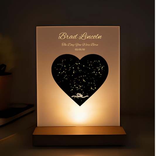 6" Personalized Rectangle Acrylic Constellation Light
