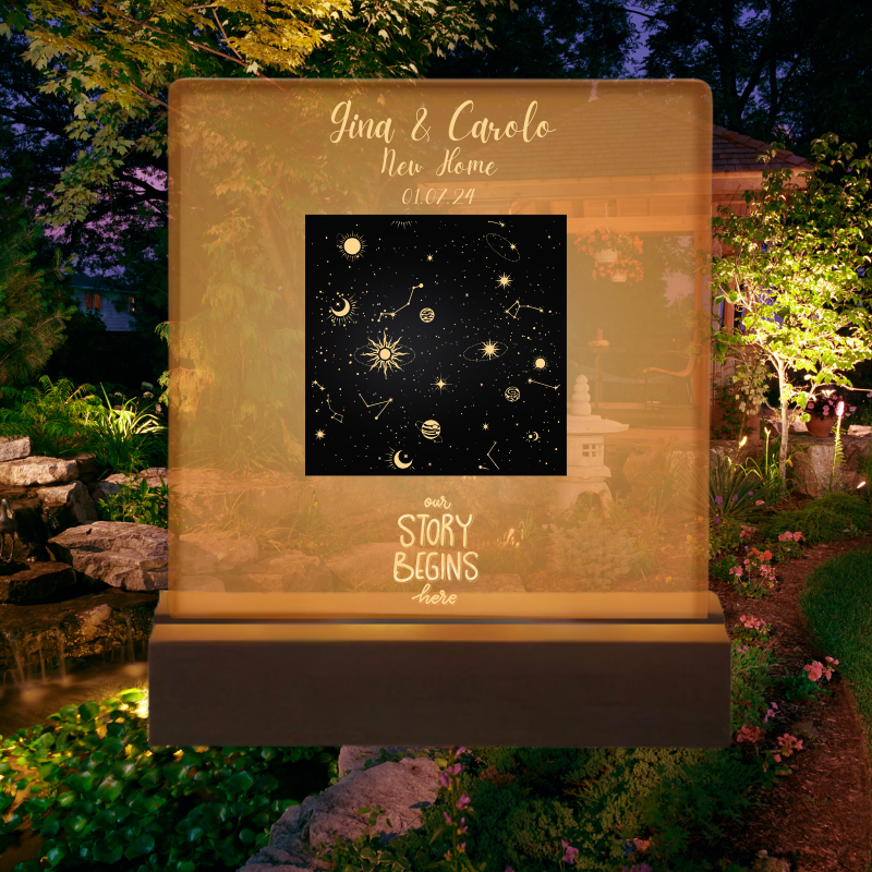 5" Personalized Square Acrylic Constellation/ LED Light Base
