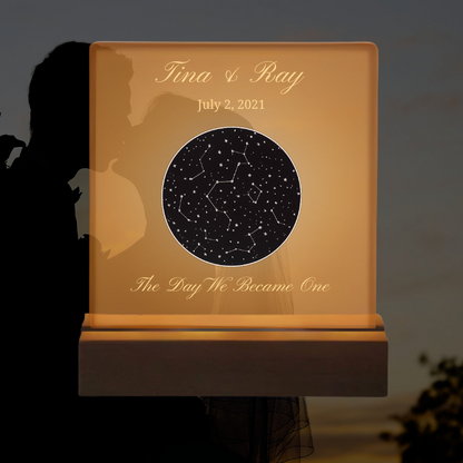 5" Personalized Square Acrylic Constellation/ LED Light Base