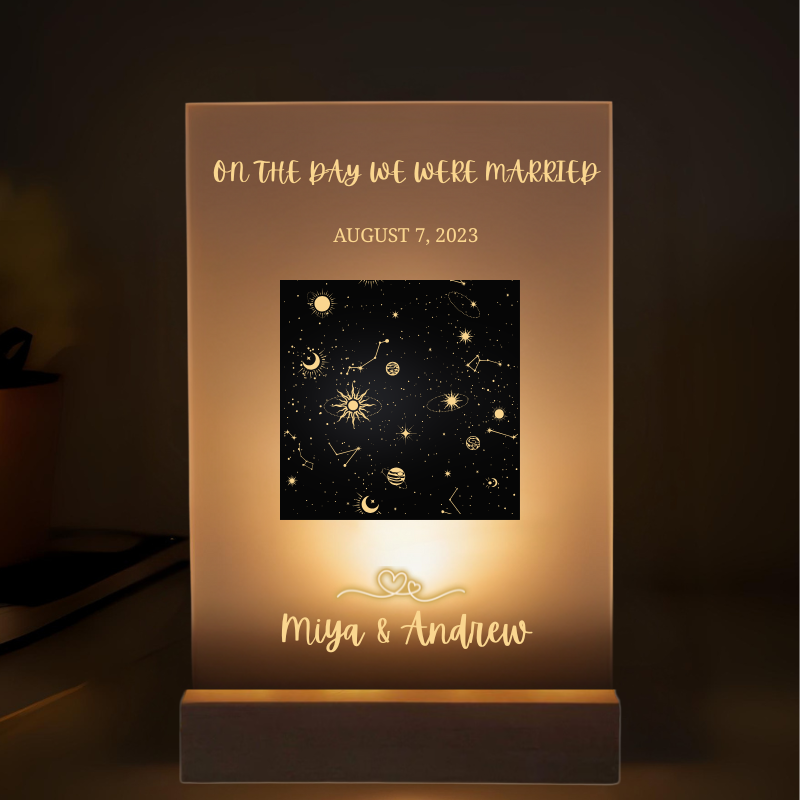 6" Personalized Rectangle Acrylic Constellation Light