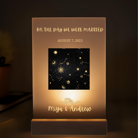 6" Personalized Rectangle Acrylic Constellation Light