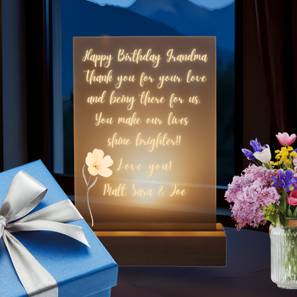 6" Personalized Rectangle Acrylic Constellation Light