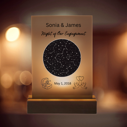 6" Personalized Rectangle Acrylic Constellation Light