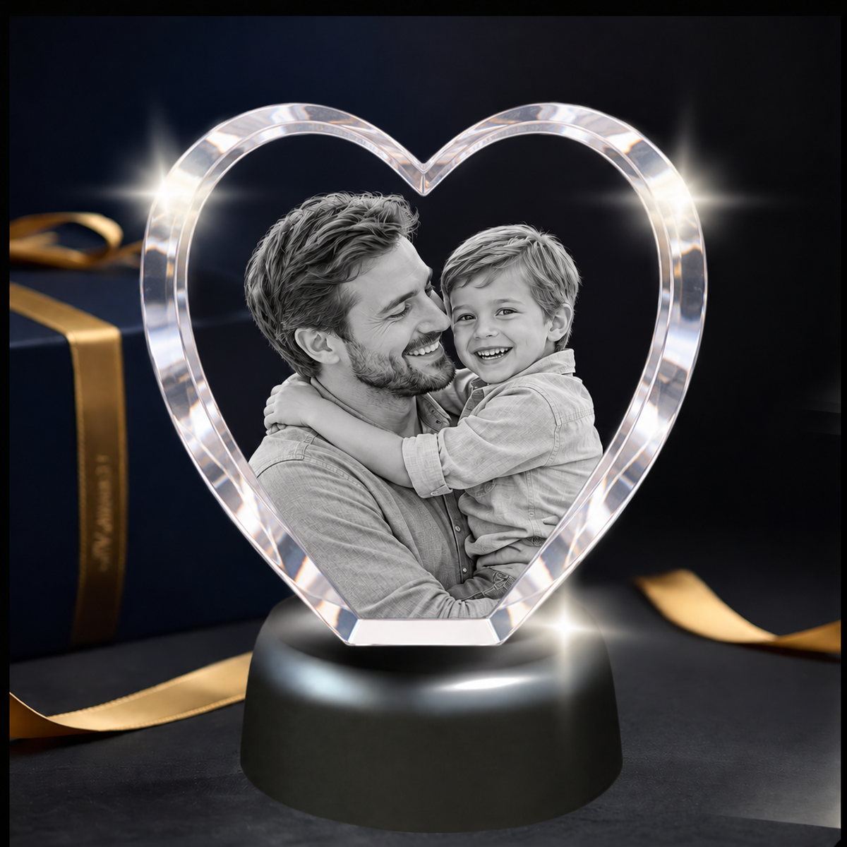 3D Crystal Heart 5 x 4 x 1.5
