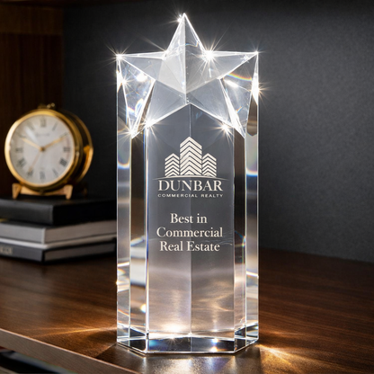 8"x 4" Clear Crystal Octagon Tower