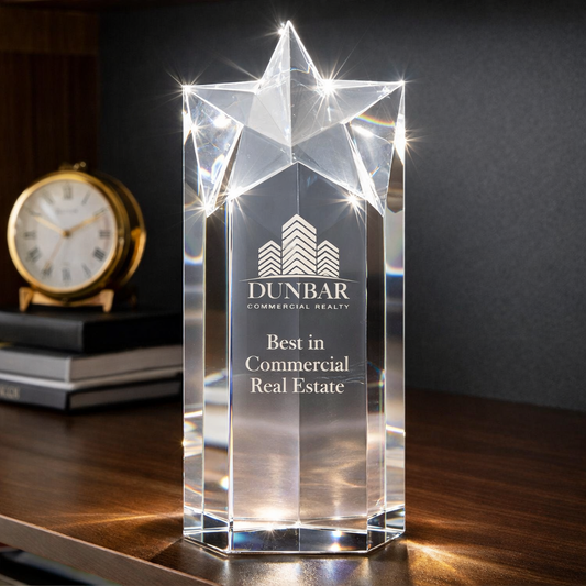 8"x 4" Clear Crystal Octagon Tower