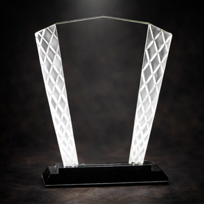 8" Fan Accent Glass on Black Base