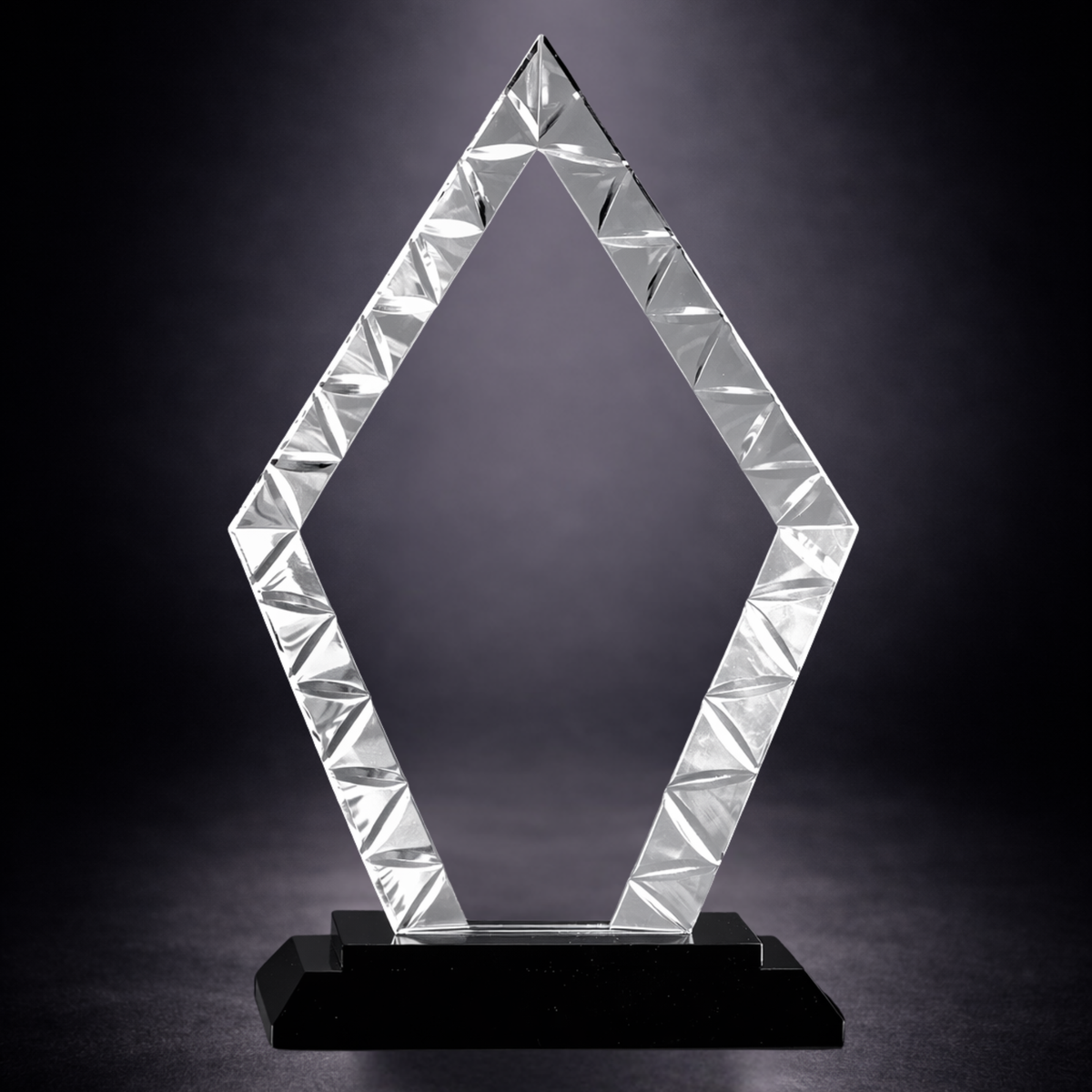 9" Diamond Accent Glass on Black Base