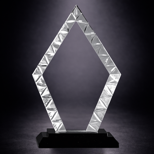 9" Diamond Accent Glass on Black Base