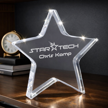 5" Crystal Clear 3D Star