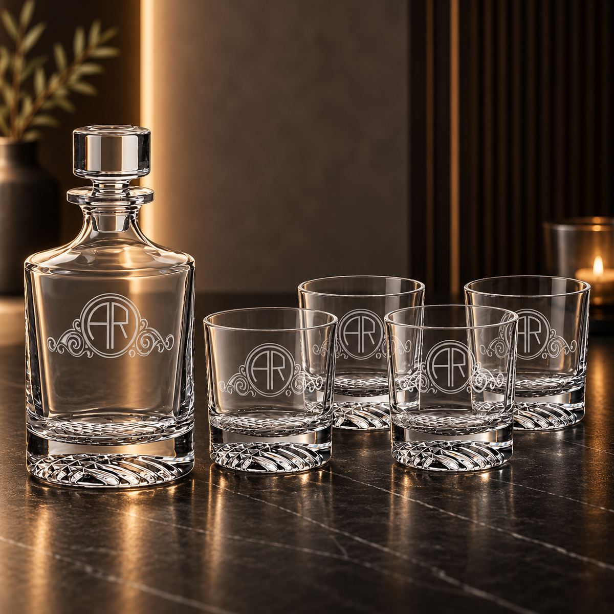 Polar Camel 850 mL Round Glass Decanter