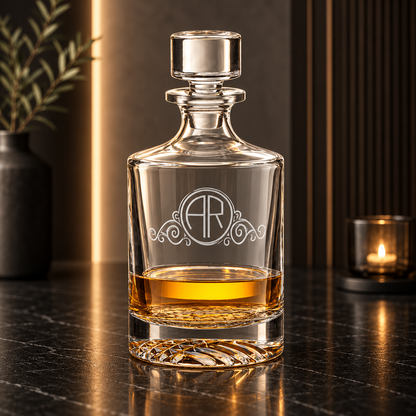 Polar Camel 850 mL Round Glass Decanter