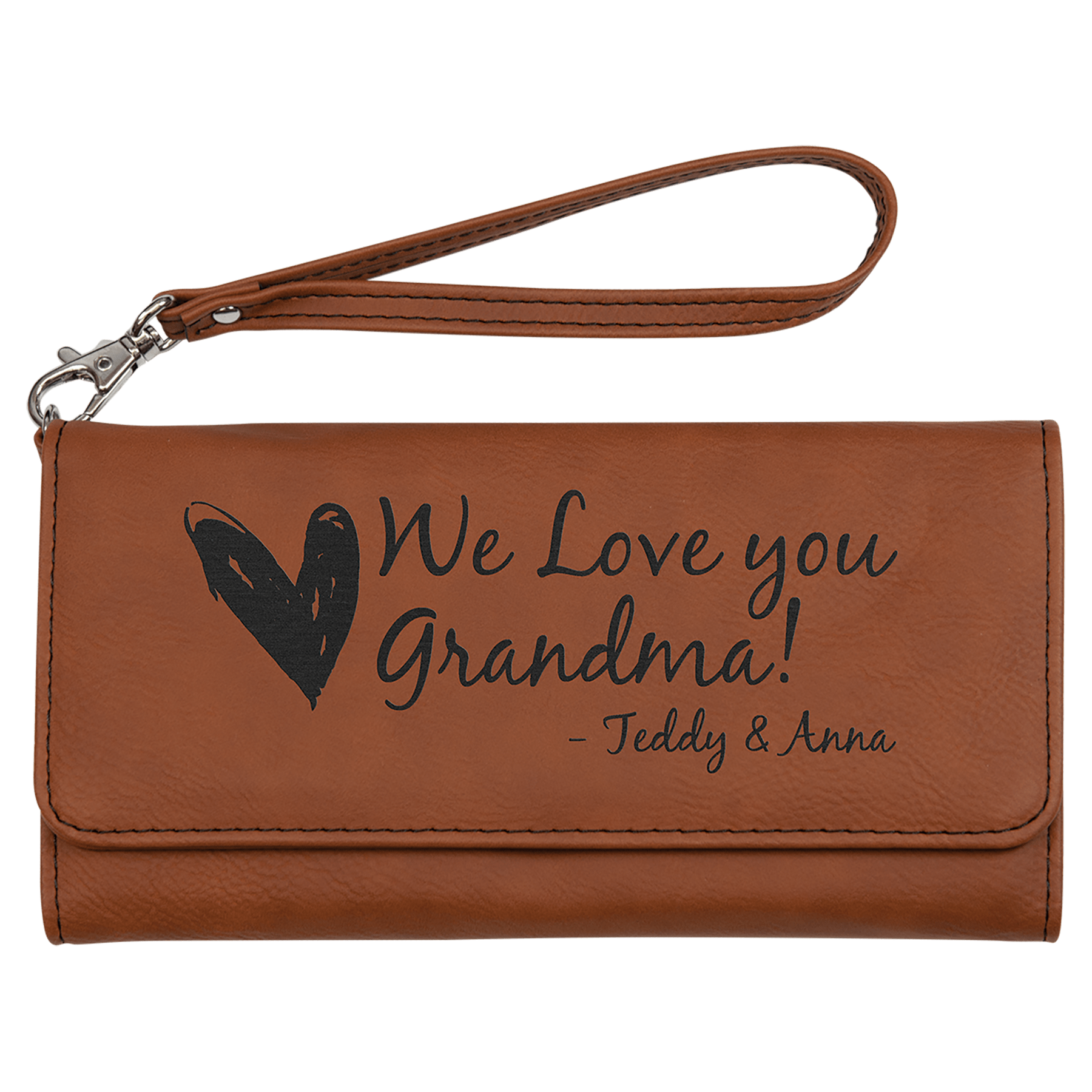 Leatherette Rawhide Wallet with Strap