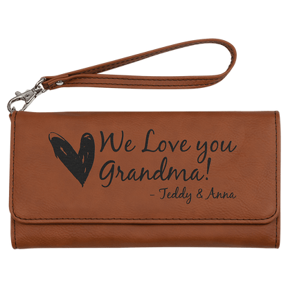 Leatherette Rawhide Wallet with Strap