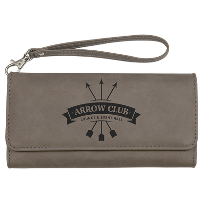 Leatherette Rawhide Wallet with Strap