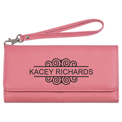 Leatherette Rawhide Wallet with Strap