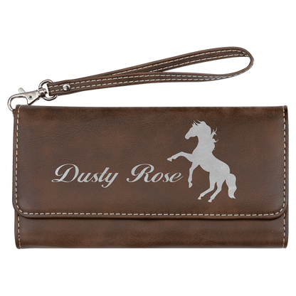 Leatherette Rawhide Wallet with Strap